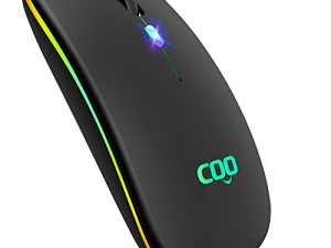 ماوس لاسلكي COO ، وضع LED نحيف مزدوج (Bluetooth 5.1 و 2.4G لاسلكي) ماوس لاسلكي قابل لإعادة الشحن مع 3 DPI قابلة للتعديل لأجهزة iPad OS 13 و MacBook و Laptop و Mac OS 10.10
