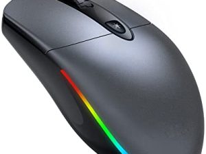 ماوس سلكي بتصميم مريح يقلل من إجهاد اليد والعضلات ، ماوس كمبيوتر USB صامت KKUOD ، ماوس 1600 نقطة في البوصة للمكتب والمنزل (رمادي ، سلكي)