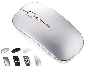 فأرة كمبيوتر لشاحن البلوتوث اللاسلكي لأجهزة الكمبيوتر المحمول MacBook Air Mac Pro ، لوحة Ipad للكمبيوتر الشخصي ، الفئران الضوئية الصغيرة النحيفة والقابلة لإعادة الشحن بالليزر هي عبارة عن ماوس بديل سلكي يستخدم على نطاق واسع لسطح المكتب Hp iMac (رمادي)
