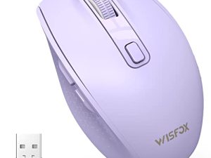 ماوس WisFox Bluetooth ، ماوس لاسلكي صامت يأتي مع وضعين (Bluetooth 3.0 / 5.0 + USB) ، ماوس لاسلكي محمول متعدد الأجهزة لأجهزة الكمبيوتر المحمول ، iPad ، MacOS ، الكمبيوتر الشخصي ، Windows ، Android (بنفسجي)