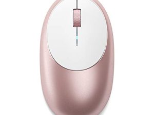 ماوس لاسلكي Satechi Aluminium M1 Bluetooth لاسلكي مع منفذ Type-C قابل لإعادة الشحن - متوافق مع 2022 MacBook Pro / Air M2 و Mac Mini و iMac Pro / iMac و 2022 iPad Air M1 و 2021 iPad Pro والمزيد (وردي ذهبي)