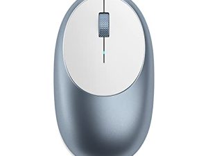ماوس لاسلكي Satechi Aluminium M1 Bluetooth لاسلكي مع منفذ Type-C قابل لإعادة الشحن - متوافق مع 2022 MacBook Pro / Air M2 و Mac Mini و iMac Pro / iMac و 2022 iPad Air M1 و 2021 iPad Pro والمزيد (أزرق)