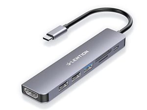 LENTION USB C Hub مع شحن 100 وات ، 4K HDMI ، قارئ بطاقات مزدوج ، USB 3.0 و 2.0 متوافق مع 2022-2016 MacBook Pro ، جهاز Mac Air / Surface جديد ، Chromebook ، المزيد ، محول برنامج تشغيل ثابت (CB-CE18 ، رمادي فلكي)