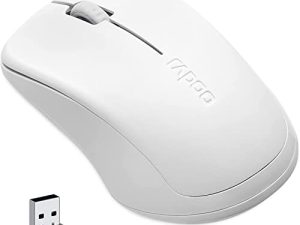ماوس لاسلكي من Rapoo ، فأرة كمبيوتر 3 أزرار صامتة ماوس لاسلكي لاسلكي مع مستقبل نانو USB ، ماوس لاسلكي محمول 2.4G لأجهزة الكمبيوتر المحمول / Windows / Mac / الكمبيوتر المكتبي