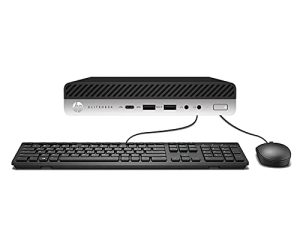 كمبيوتر مكتبي صغير للأعمال HP Elitedesk 800 G3 (Intel Quad Core i5-6500T و 16GB DDR4 RAM و 512GB SSD) من النوع C ومنفذ DisplayPort DP و WiFi و WiFi و Ethernet ولوحة مفاتيح + ماوس و Windows 10 Pro 64 بت (مجدد)