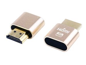 DTECH HDMI Dummy Plug 4K Display Emulator متوافق مع نظام التشغيل Windows Mac OSX Linux يدعم 4kx2k 2160P 1080p لسطح المكتب للكمبيوتر (بدون رأس ، عبوتان)