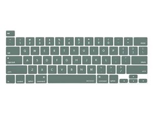 غطاء لوحة مفاتيح MOSISO متوافق مع MacBook Pro 13 بوصة M2 2022 ، 2021 2020 M1 A2338 A2289 A2251 ومتوافق مع MacBook Pro 16 بوصة 2020 2019 A2141 Touch ID ، جلد واقي من السيليكون ، أخضر داكن