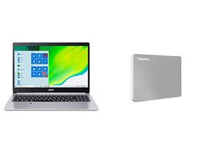 لاب توب أيسر أسباير 5 A515-46-R14K سليم | 15.6 بوصة Full HD IPS | معالج محمول AMD Ryzen 3 3350U رباعي النواة مع محرك قرص صلب خارجي محمول توشيبا كانفيو فليكس 1 تيرابايت
