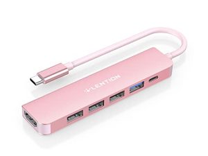 محول LENTION USB C Hub متعدد المنافذ مع شحن 100 وات PD ، 4K HDMI ، USB 3.0 و 2.0 متوافق مع 2022-2016 MacBook Pro ، جهاز Mac Air / Surface جديد ، Chromebook ، المزيد ، معتمد من برنامج التشغيل الثابت (CB-CE17 ، ذهبي وردي)