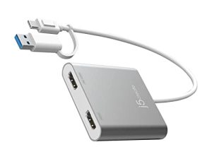 j5create USB-C إلى مهايئ متعدد الشاشات متعدد HDMI مع محول USB من النوع A | 4K + 2K | متوافق مع Windows و Mac (JCA365)
