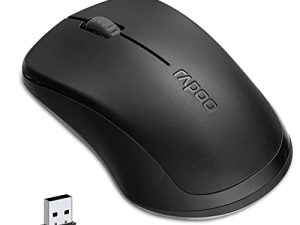 ماوس لاسلكي من Rapoo ، فأرة كمبيوتر 3 أزرار صامتة ماوس لاسلكي لاسلكي مع مستقبل نانو USB ، ماوس لاسلكي محمول 2.4G لأجهزة الكمبيوتر المحمول / Windows / Mac / الكمبيوتر المكتبي