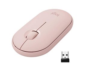 ماوس لاسلكي من لوجيتك Pebble M350 مزود بتقنية البلوتوث أو USB - ماوس كمبيوتر صامت ونحيف مع خاصية النقر الهادئ لأجهزة iPad والكمبيوتر المحمول والكمبيوتر المحمول والكمبيوتر الشخصي وماك - وردي وردي (متجدد)