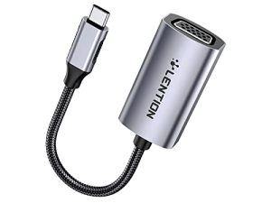 محول LENTION USB C إلى VGA ، محول كابل VGA من النوع C لـ 2021-2016 MacBook Pro 13/15/16 ، iPad / Surface / Mac Air الجديد ، Samsung S21 / S20 / S10 / Note 21/20 ، معتمد من برنامج التشغيل الثابت (CB- CU606 ، رمادي فلكي)