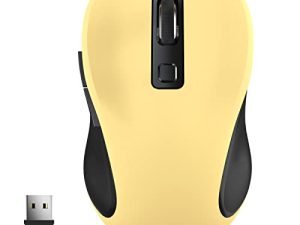 ماوس لاسلكي WisFox 2.4G لأجهزة الكمبيوتر المحمول ، فأرة كمبيوتر مريحة مع مستقبل USB و 3 مستويات قابلة للتعديل ، وماوس لاسلكي 6 أزرار لا سلكي لأجهزة الكمبيوتر المحمول بنظام Windows Mac (بيج)