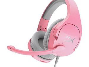 HyperX Cloud Stinger - سماعة رأس للألعاب ، رغوة الذاكرة ، جلد ناعم ، منزلقات فولاذية متينة ، ميكروفون لإلغاء الضوضاء ، يعمل على الكمبيوتر الشخصي ، PS4 ، PS5 ، Xbox و Mobile - وردي