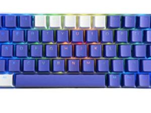 KKV 65٪ لوحة مفاتيح ميكانيكية مع إضاءة خلفية RGB LED و PBT Keycaps - مفتاح بصري Clicky - كبل صغير من النوع C سلكي 68 مفتاح لوحة مفاتيح للألعاب لأجهزة الكمبيوتر / Mac ، Typist (Kailh Box Blue Switch ، أرجواني وأبيض)