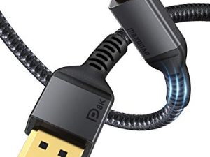 USB C to DisplayPort VESA المعتمد ، Maxonar 8K 60Hz Type-C to DP 6FT / 1.8M (4K 60Hz 144Hz 120Hz 2K 240Hz) 32.4Gbps 1.4 HBR3 Alt Mode Adapter for 2021 MacBook Pro M1 Mac Mini، XPS 15 Grey