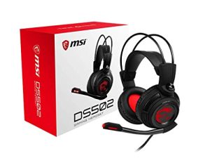 سماعة الألعاب MSI DS502 ، صوت محيطي افتراضي 7.1 محسّن ، تصميم Ergonimic ، ميكروفون متعدد الاتجاهات ، نظام اهتزاز ذكي ، إضاءة LED حمراء ، كمبيوتر شخصي / Mac