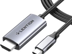 محول كابل LENTION 6FT USB C إلى HDMI 2.0 (4K / 60Hz) متوافق مع 2021-2016 MacBook Pro ، iPad / Surface / Mac Air الجديد ، Samsung S21 / S20 / S10 ، ملاحظة 21/20/10 ، معتمد من برنامج التشغيل الثابت (CB-CU707 -2M ، رمادي فلكي)