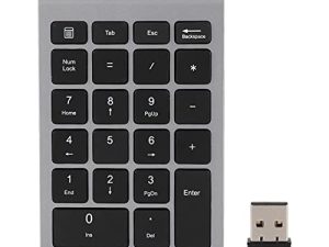 لوحة مفاتيح رقمية ASHATA ، لوحة مفاتيح رقمية 22 مفتاحًا USB 2.4G لوحة مفاتيح لاسلكية صغيرة مريحة مع جهاز استقبال ، دعم لنظام Android ، لنظام التشغيل Mac OS. (رمادي حديد)