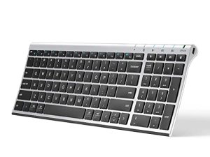 لوحة مفاتيح iClever BK10 Bluetooth ، لوحة مفاتيح متعددة الأجهزة قابلة لإعادة الشحن Bluetooth 5.1 مع لوحة أرقام تصميم مريح بالحجم الكامل لوحة مفاتيح اتصال ثابتة لأجهزة iPad و iPhone و Mac و iOS و Android و Windows