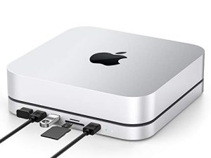 محور USB-C مع حاوية محرك أقراص ثابتة لجهاز Mac Mini M1 ، محطة إرساء من النوع C مع فتحة SATA SSD / HDD ، منفذ USB 3.0 / 2.0 مزدوج ، قارئ بطاقات TF / SD ، متوافق مع Mac Mini 2018/2020