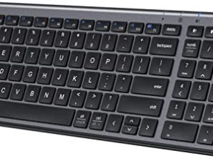 لوحة مفاتيح iClever BK10 Bluetooth ، لوحة مفاتيح متعددة الأجهزة قابلة لإعادة الشحن Bluetooth 5.1 مع لوحة أرقام تصميم مريح بالحجم الكامل لوحة مفاتيح اتصال ثابتة لأجهزة iPad و iPhone و Mac و iOS و Android و Windows
