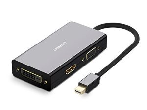 UGREEN Mini DisplayPort إلى HDMI DVI VGA محول 4K Mini DP Converter Thunderbolt متوافق 3 في 1 لأجهزة Mac ، 2015 MacBook Pro Air ، iMac ، Surface Pro3 Pro4 ، Google Chromebook ، الكمبيوتر الشخصي ، أسود