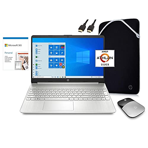 2021 HP Laptop Computer 15.6 "HD Screen، AMD Athlon 3050U 8GB RAM 128GB SSD HDMI Wi-Fi Webcam Silver Win 10 | حزمة المدرسة الأساسية: مكتب 365 لمدة عام ، ماوس لاسلكي ، حافظة ، كابل VATTE HDMI 2021 HP Laptop Computer 15.6 "HD Screen، AMD Athlon 3050U 8GB RAM 128GB SSD HDMI Wi-Fi Webcam Silver Win 10 | حزمة المدرسة الأساسية: مكتب 365 لمدة عام ، ماوس لاسلكي ، حافظة ، كابل VATTE HDMI