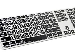 Logickeyboard LargePrint أبيض على أسود - لوحة مفاتيح متقدمة من Mac - LKBU-LPRNTWB-AM89-US