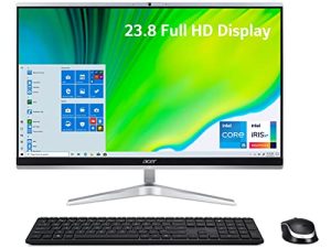 أيسر أسباير C24-1651-UR16 سطح المكتب AIO | شاشة IPS عالية الدقة مقاس 23.8 بوصة | الجيل الحادي عشر من Intel Core i5-1135G7 | رسومات Intel Iris Xe | 8 جيجابايت DDR4 | 512 جيجابايت NVMe M.2 SSD | Intel Wi-Fi 6 | Windows 10 Home