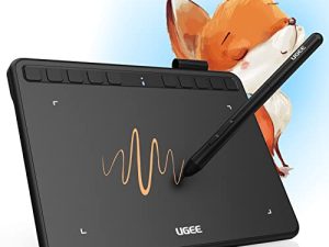جهاز لوحي للرسم ، أجهزة لوحية لرسومات الكمبيوتر من UGEE مع 10 مفاتيح تشغيل سريعة ، جهاز لوحي OSU مقاس 6.5 × 4 بوصة مع قلم بدون بطارية من 8192 مستوى حساسية للضغط ، لوحة فنية للقلم الرقمي لنظام التشغيل Mac / Linux / Windows PC / Android