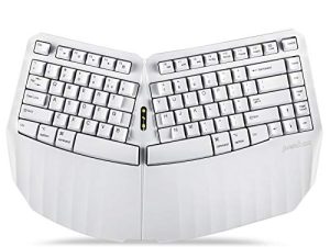 لوحة مفاتيح Perixx PERIBOARD-613W لاسلكية صغيرة مريحة مع 2.4G وضع بلوتوث - متوافق مع Windows 10 و Mac OS X - أبيض - إنجليزي الولايات المتحدة (11811)