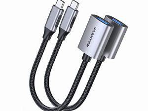 محول LENTION USB C إلى USB 3.0 [عبوتان] ، من النوع C ذكر إلى USB 3.0 أنثى ، محول OTG متوافق مع 2022-2016 MacBook Pro ، iPad Pro / Mac Air / Surface الجديد ، Chromebook ، الهاتف / الجهاز اللوحي (CB-C6-2P ، فضاء رمادي)