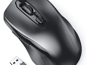 ماوس لاسلكي لأجهزة الكمبيوتر المحمول ، ماوس مريح 2.4 جيجا هرتز مع مستقبل USB ، لمسة مريحة ، 3 مستويات DPI 3200 ، 6 أزرار ، فأرة ضوئية للكمبيوتر اللاسلكي لنظام التشغيل Windows / PC / Mac / Notebook / Chromebook (أسود)