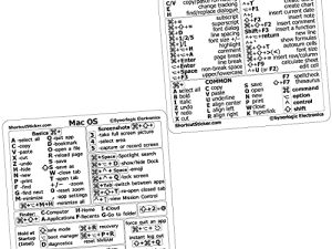 SYNERLOGIC Mac OS (M / Intel) + Word / Excel (لنظام التشغيل Mac) ملصقات اختصار لوحة المفاتيح المرجعية السريعة - لأجهزة MacBook Air / Pro / iMac / Mac / Mini (شفاف ، مجموعة واحدة)
