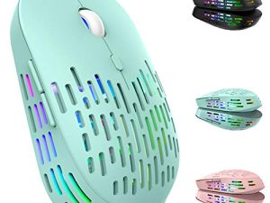 ماوس بلوتوث لجهاز MacBook Air MacBook Pro Laptop Mac iPad pro iPad Air Windows Chromebook DELL HP Pc (Jelly Blue LED Mouse)