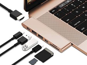 Purgo USB C Hub لـ MacBook Pro Air 13 15 inch M1 2022 / 2021-2018 ، محول MacBook مع 4K HDMI ، 100W PD ، 40Gbps TB3 5K @ 60Hz ، USB-C ، 2 USB 3.0 وقارئات بطاقات SD / Micro